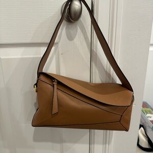 Tiffany & Fred Napa Leather Hobo Shoulder Bag (Loewe Puzzle Bag Inspired)